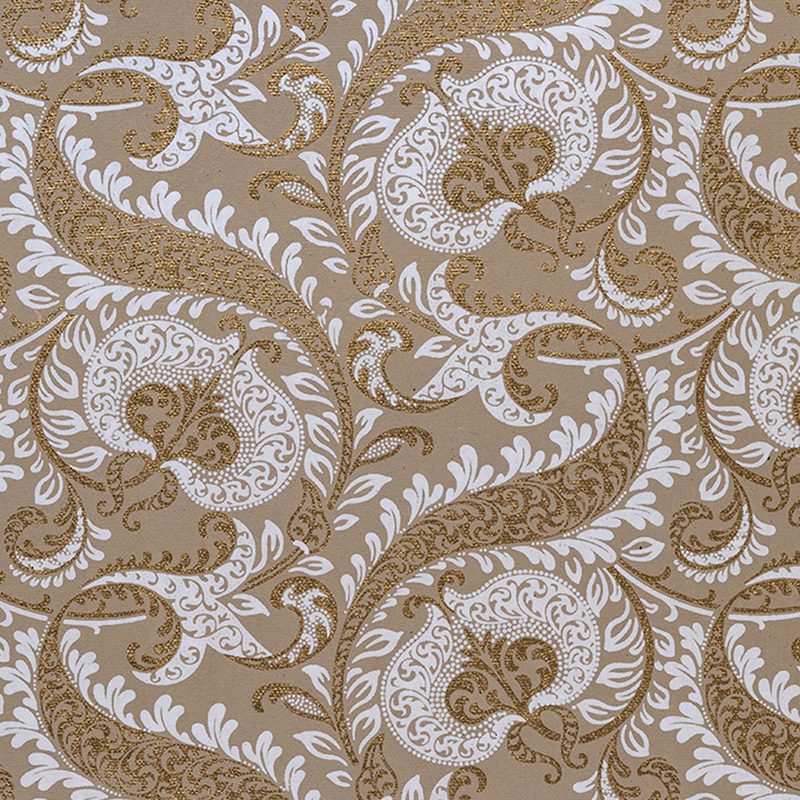 Handmade Wrapping paper beige/gold splendour is smart and elegant