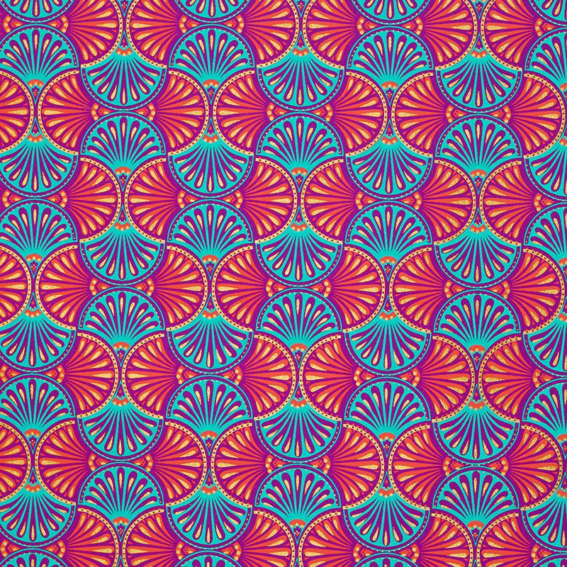 Design led, Vibrant and sustainable magenta Floral Fan Gift Wrap