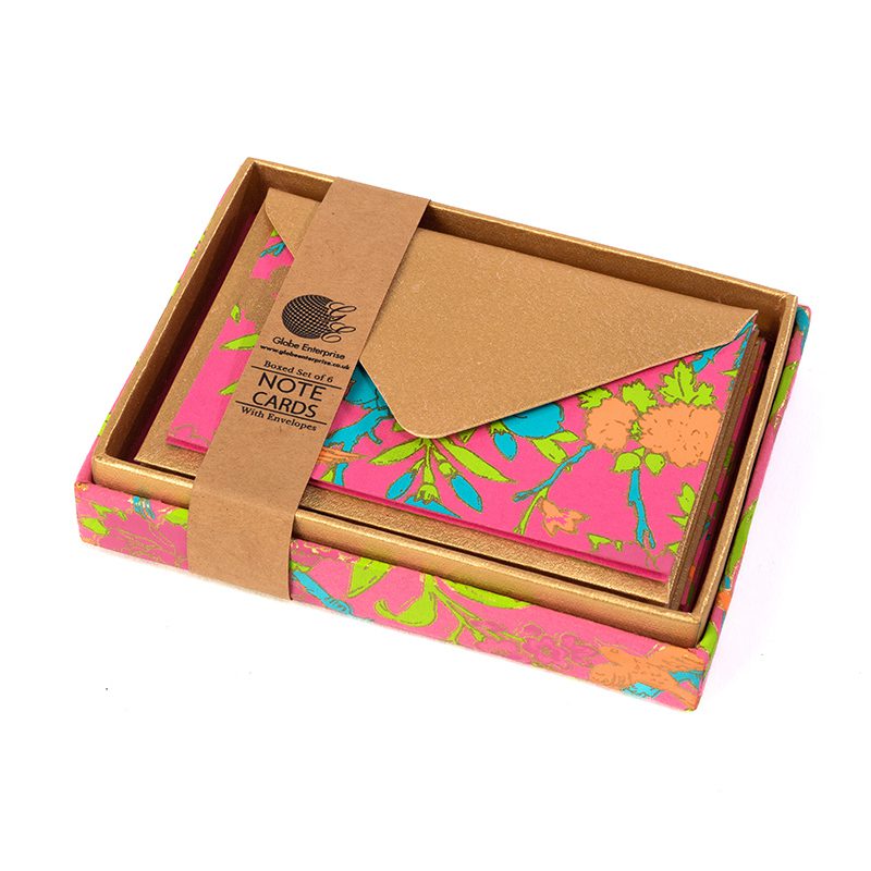 Pink Floral Vine Note Card