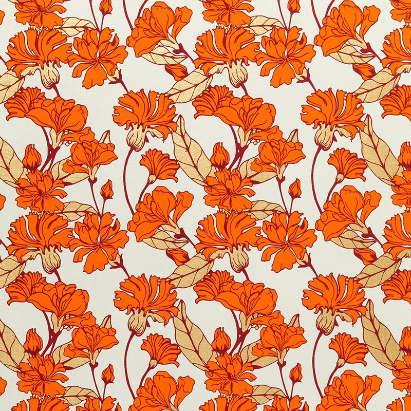 Wild Carnation handmade gift wrap is decorated with flowers
