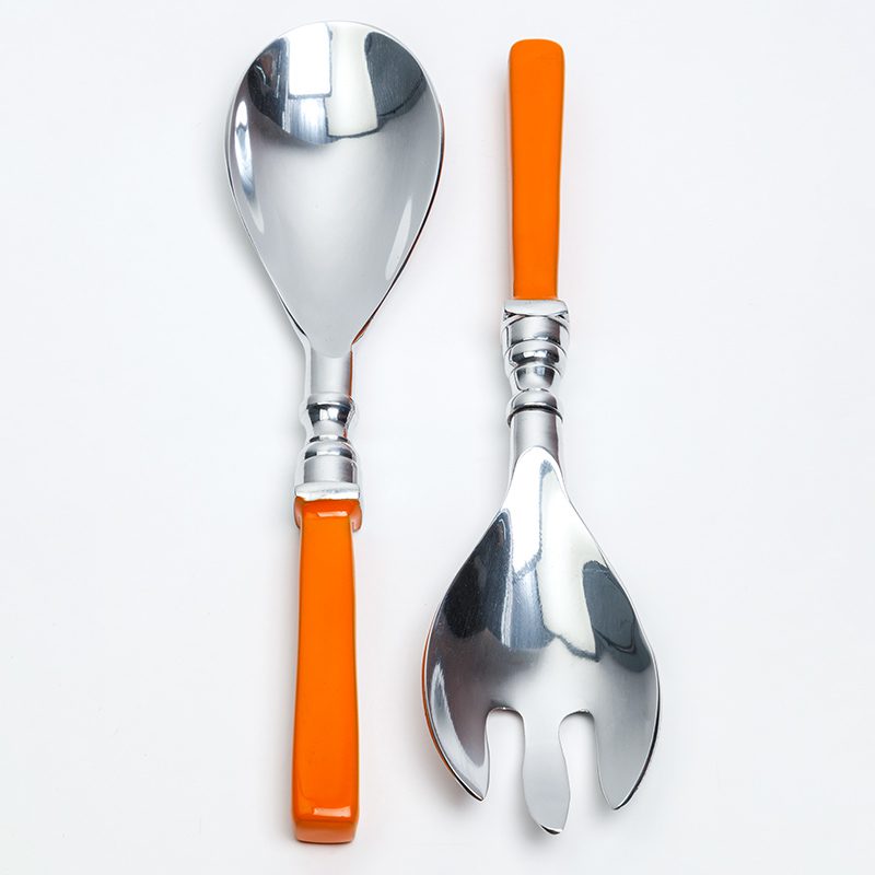 These elegant orange enamel salad servers lend themselves to any table setting, and whilst a delight to own, also make an excellent gift.