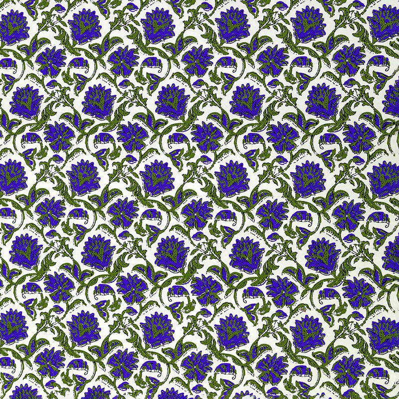 Blue /Green Floral gift bag is adorned with vibrant floral print.